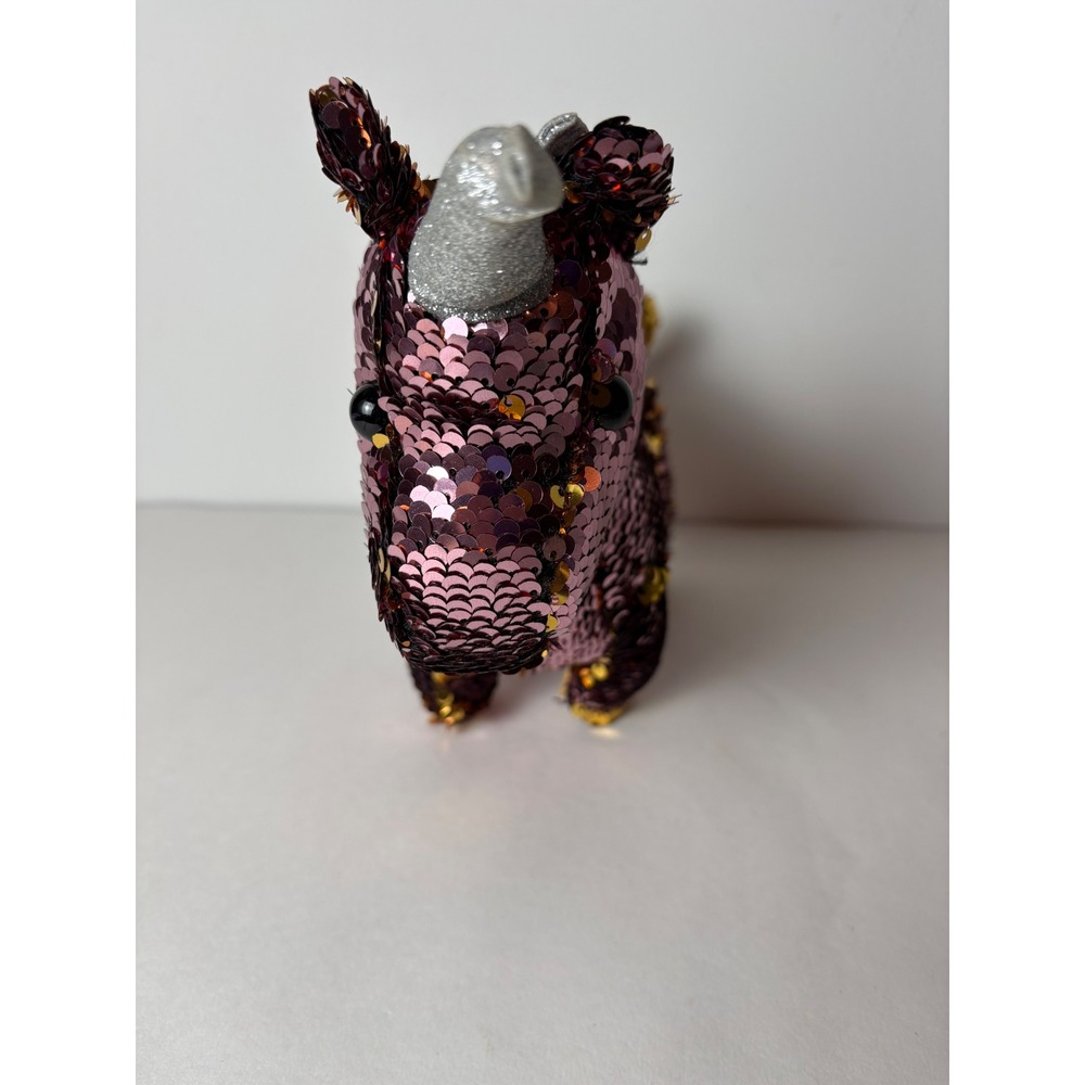 GOFFA Plush Unicorn Toy Flip Sequins Pink Gold Glitter Horn Stuffed‎ Animal